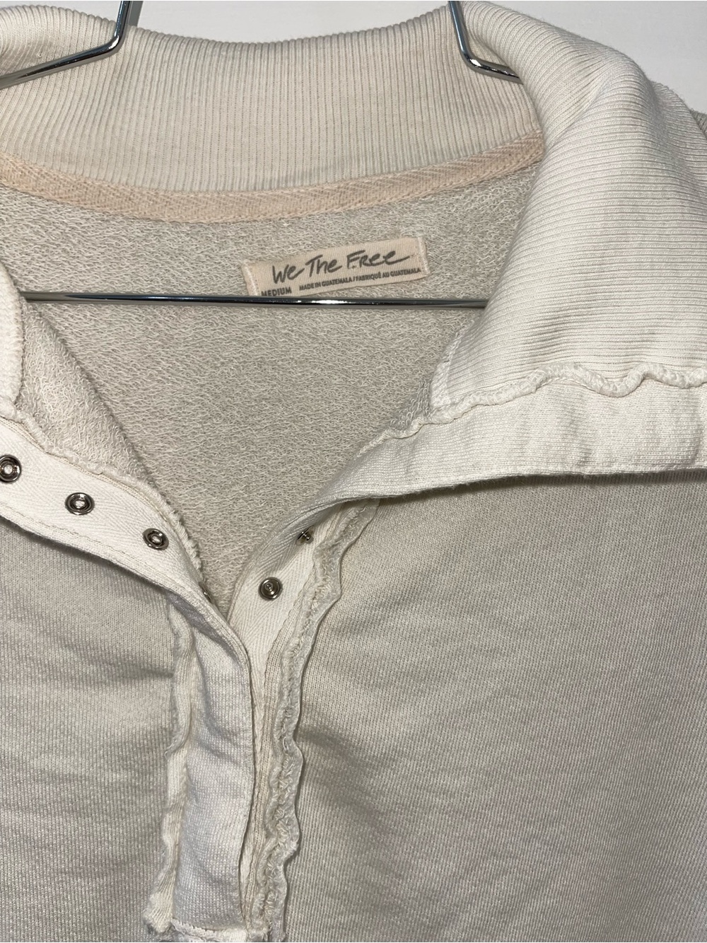 FREE PEOPLE We The Free Camden Henley Sweatshirt Medium OVERSIZED Fit - Picture 6 of 7